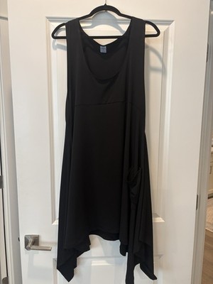 COCO & JUAN Long A-Line Dress 2XL Plus Black Layering Lagenlook vest