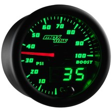 Maxtow 100 Psi Diesel Boost Gauge Kit W Sensor Black Dial Green Led 52mm