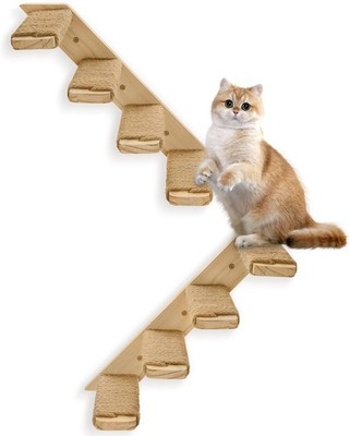 2 Pack 4 Steps Cat Wall Shelves Cat Stairs for Wall,Cat Climbing Shelf with S...