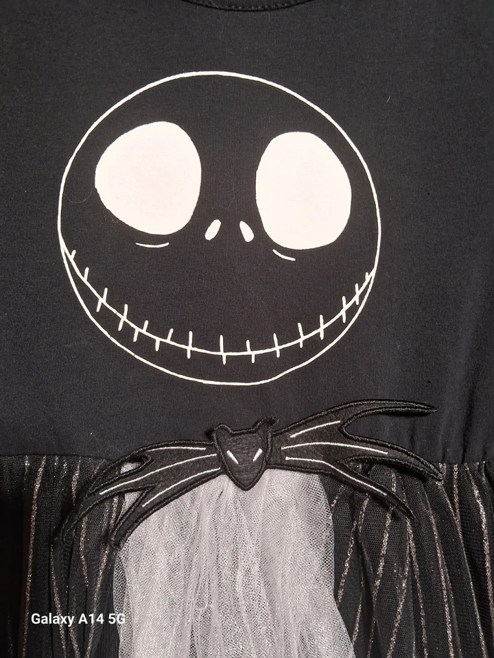 Disney Nightmare Before Christmas Jack Skeleton Dress Hooded Costume Girls 6-6x - Image 3 of 4