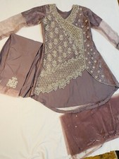 Pakistani USED ONCE 3 Piece Gota Readymade Small Shalwar Kameez NET Boutique