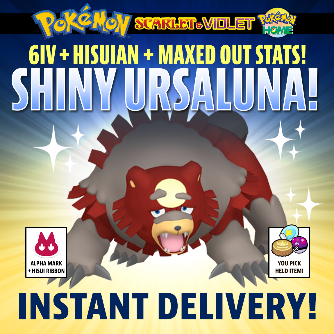 URSALUNA BLOODMOON BATTLE READY 0 SPEED IV QUITE POKEMON SCARLET VIOLET - Foto 5