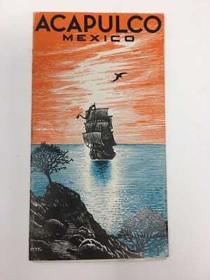 Vintage Acapulco Mexico Fold Out Travel Brochure Hotel El Mirador Resort