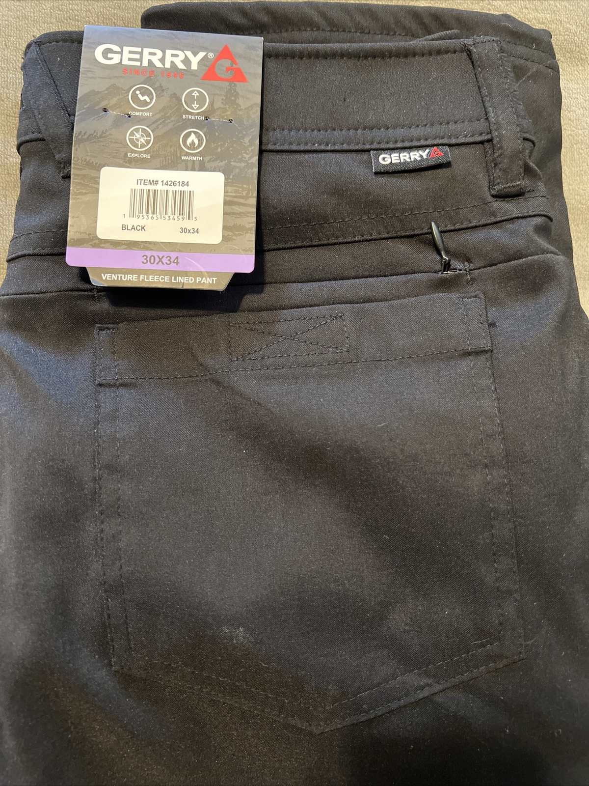 Gerry Men’s Venture Fleece Lined Pant Stretch Black 30x34 eBay