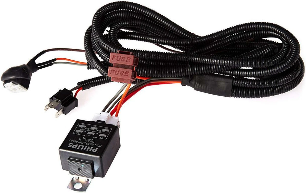 Philips 12003XM H4 Heavy Duty Relay Wiring Kit for High Power 130 100