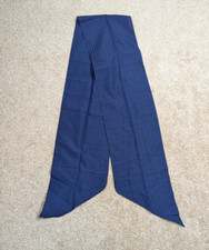 Vtg Ray Strauss Blue  Black Pointed 8" x 68" Rectangle Scarf Polyester