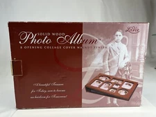 Solid Wood PHOTO ALBUM, 8 Opening Collage Cover, Holds up to 144 Photos * NIB *