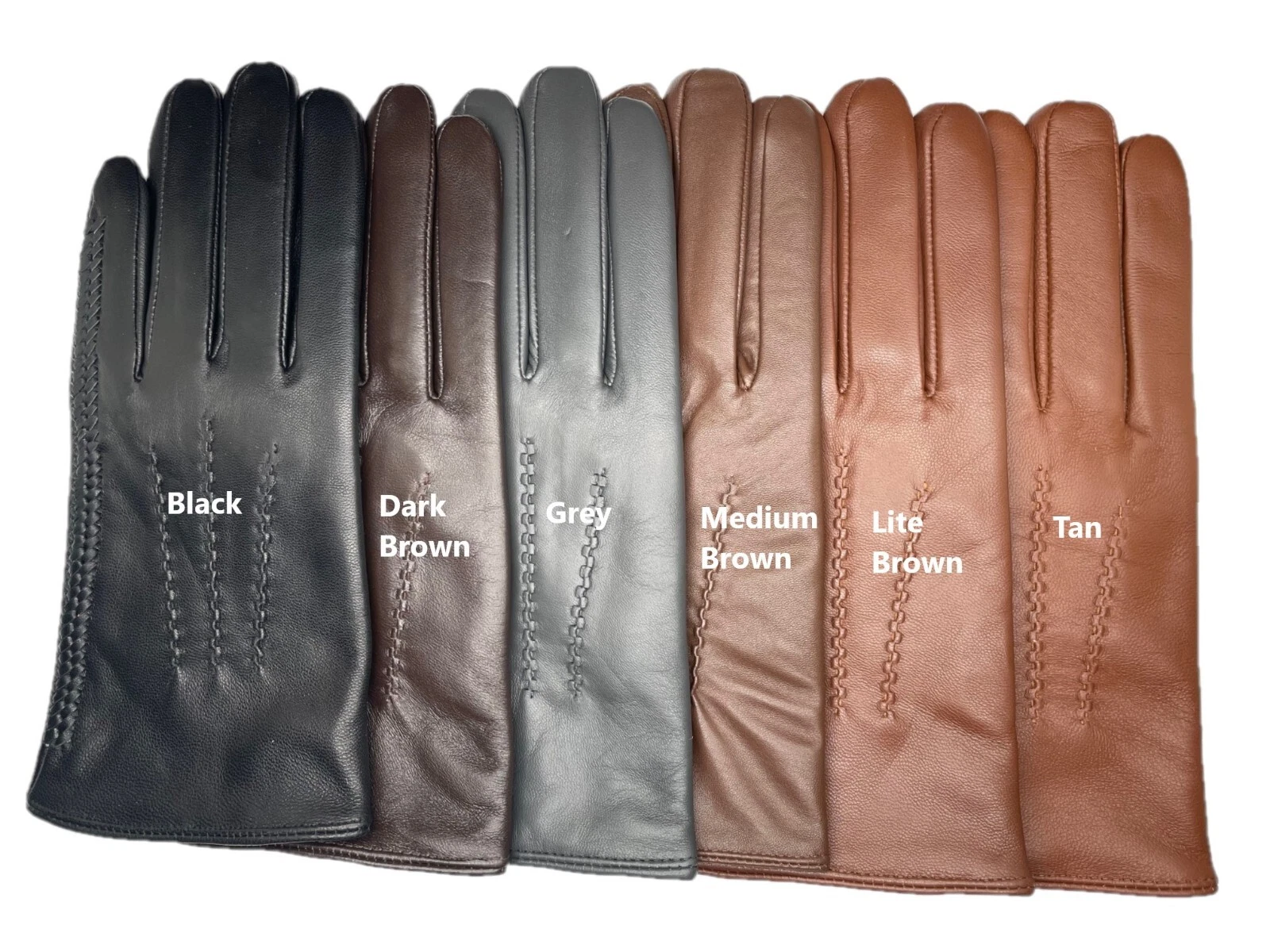 Men's SHEEPSKIN leather Braided winter gloves w/ Cashmere lining (#101)