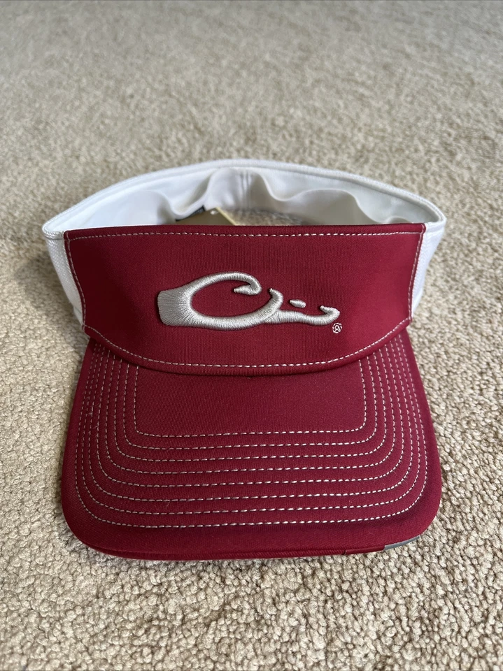 NEW DRAKE WATERFOWL SYSTEMS Visor Baseball Hat CRIMSON RED GRAY WHITE M/L MS $30 - Image 2 of 4