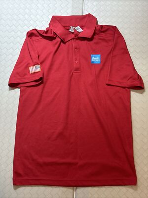 Charles Schwab Red Polyester Polo Shirt Size S / Small