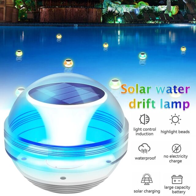 2x RGB Solar LED Licht Schwimmende Lampe Schwimmlampe Poolwasser Schwimmkugel