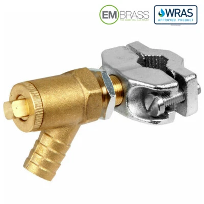 Self Cutting Drain Off Cock Brass Type A Fits Onto 15mm Copper Pipe Only