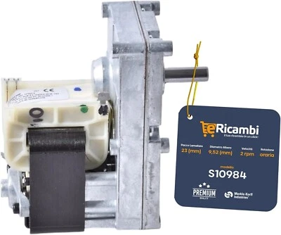 Motoriduttore Stufa a Pellet Merkle Korff S10984 velocità 2,0 RPM Albero 9,52 mm