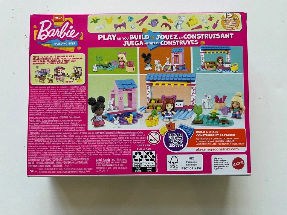 MEGA Construx Barbie Building Set FARMER'S MARKET HDJ85 New Factory Sealed OOP - Image 2 of 4