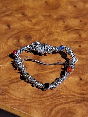 Sterling Silver  Hand Made Heart Wire Brooch Heavy Sterling  Silver  