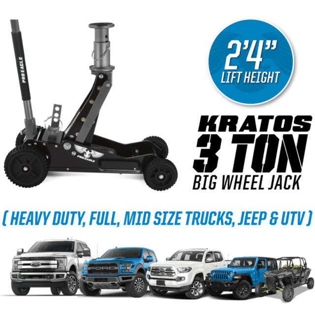 Pro Eagle 3-Ton Big Wheel Off Road Jack Kratos