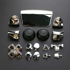 Chrome Silver Playstation 5 PS5 Full Set ABXY R1 L1 R2 L2 Thumbstick D-Pad