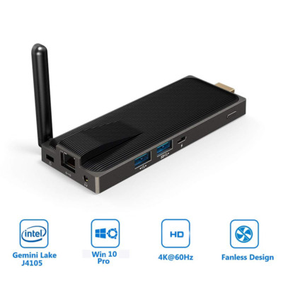 Brandnew Fanless Mini Pc Portable Computer TV Stick Intel J4105 Win10 Memory64GB