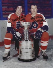 Signed 8x10 JIMMY WATSON & JOE WATSON  Philadelphia Flyers Photo - COA