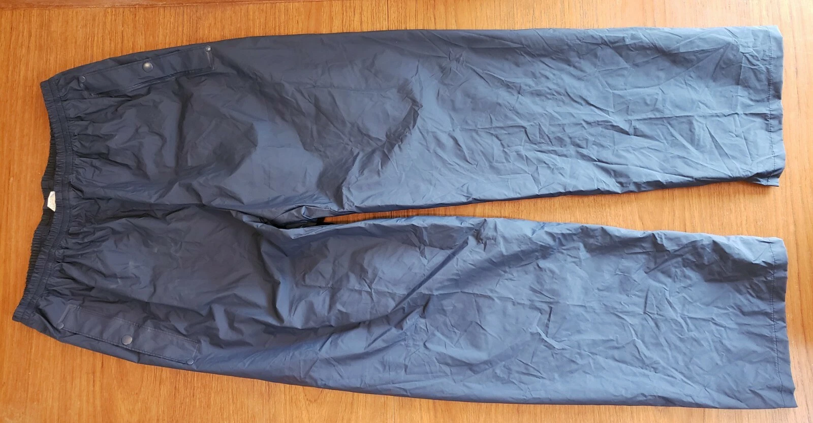 Columbia Mens PVC Rain Pants size Large Blue Adjustable Hem Cuff