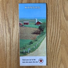 Texaco Map Kansas Wichita Overland Park Olathe 1966 Gas Oil Advertising