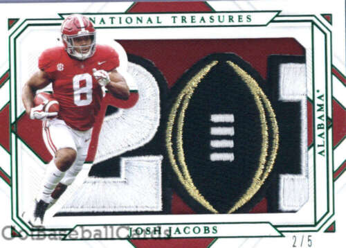 2021 National Treasures Josh Jacobs National Championship Jersey Patch SSP #2/5