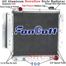 8101 4 Row Aluminum Radiator For 1987-06 Jeep Wrangler YJ TJ Chevy V8 Engine
