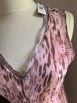 NWT T Tahari L Dress Pink Python snakeskin Sleeveless