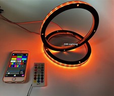 JHB Pair of 12" RGB Color LED Car Subwoofers Sound Audio Speaker Rings Lights