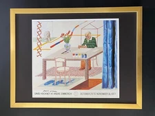 David Hockney | Vintage 1987 Signed Poster Print  Collector Piece Framed