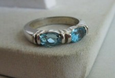 925 sterling and blue topaz stackable ring - sz 5