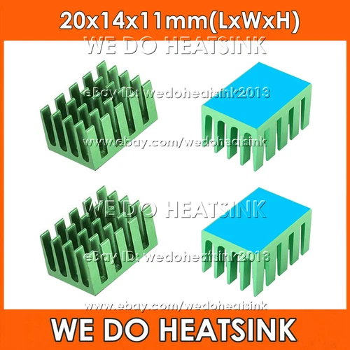 20x14x11mm Green Anodized Heatsink Radiator Cooler With Thermal Pad for CPU IC