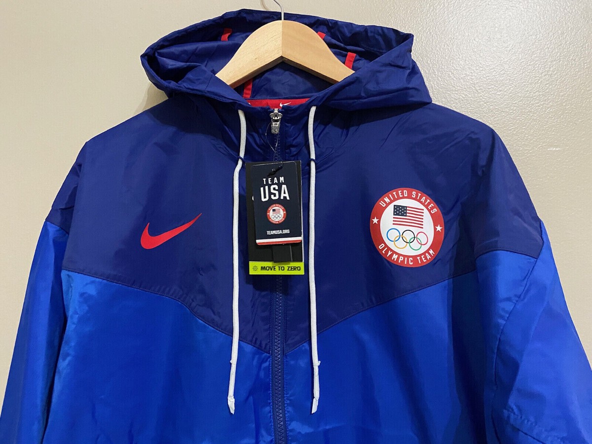 Nike Sportwear Team USA Olympic Windrunner Jacket Blue Men's 2XL