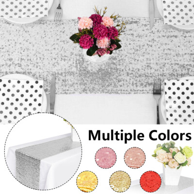 Sequin Table Cloth Glitter Banquet Cover Sparkly Wedding Party Decor 1/5/10/25pc