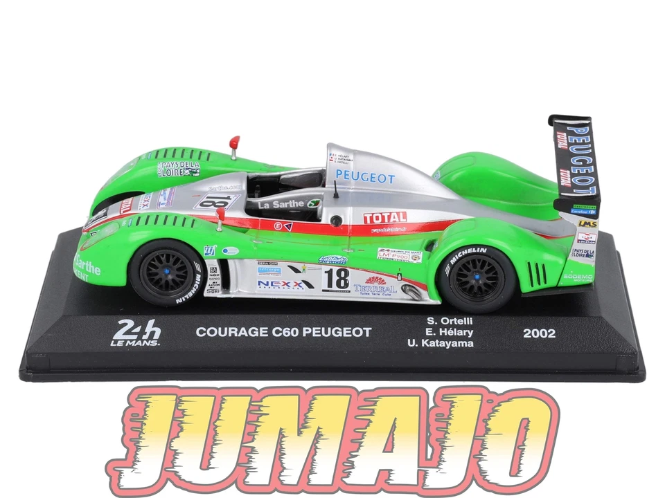 24H246 Voiture 1/43 CENTAURIA 24 Heures Mans : PEUGEOT Courage C60 #18 2002 S.Or - Photo 2/4