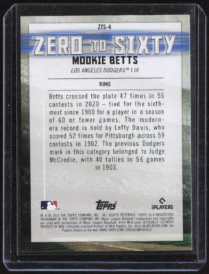 ムーキーベッツ4点セット 2021 Topps #ZTS-4 Mookie Betts Zero to Sixty | eBay
