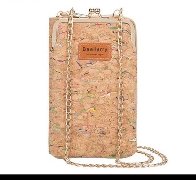 Baellerry Women s Wallet Crossbody Bag Wood Grain Kiss Lock Korean Style