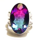 925 sterling silver Bi color pink blue tourmaline gemstone Lab Grown ring 11.1g — photo 2