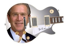 President George W. Bush Signed Custom Graphics Guitar ACOA