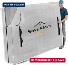 SaveAMatt Queen Mattress Bag for Moving Storage 82 x 63 x 15  Waterproof Reusab