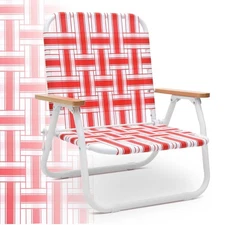 Camping Chair, Beach Chair for Adults with Highback, Folding Lawn Chair with ...