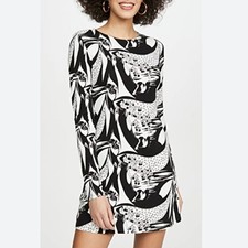 Reformation Kenmare Dress In Persephone Long Sleeve Mini Size Small