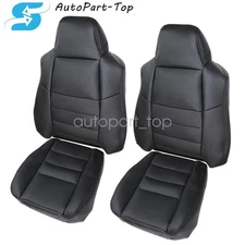Driver & Passenger Bottom & Top Seat Cover Black For 2006-2007 Ford F250 F350 US