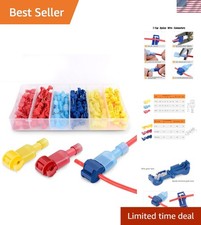 Complete 120 Pcs T-Tap Wire Terminals with Nylon  Copper Quick Disconnects