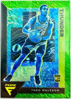 Theo Maledon /5 RC 2020/21 Panini Flux NEON GREEN PRIZM #227 Rookie OKC SSP  