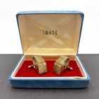 Vintage Swank Gold Tone Fold Over Cufflinks with Original Box — photo 2