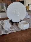 VTG Belleek 1965-1980 Lotus Creamer and Open Sugar Bowl and 1970 Christmas plate — photo 1