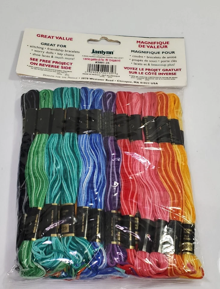 Janlynn DFN Embroidery Floss Pack of 36 Variegated Skeins Cotton 3001-35 NOS - Image 2 of 4