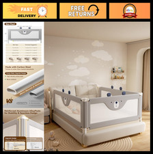 Adjustable Toddler Bed Rail Guard - 74.8in Extra Tall Safety Railing for Twin, F