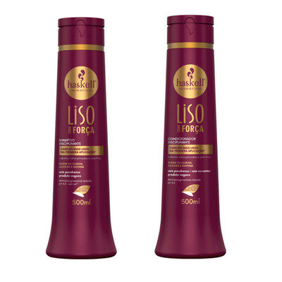 Haskell - Liso com Forca - Kit Shampoo e Condicionador (2x 500Ml) - 2x 16.91FlOz
